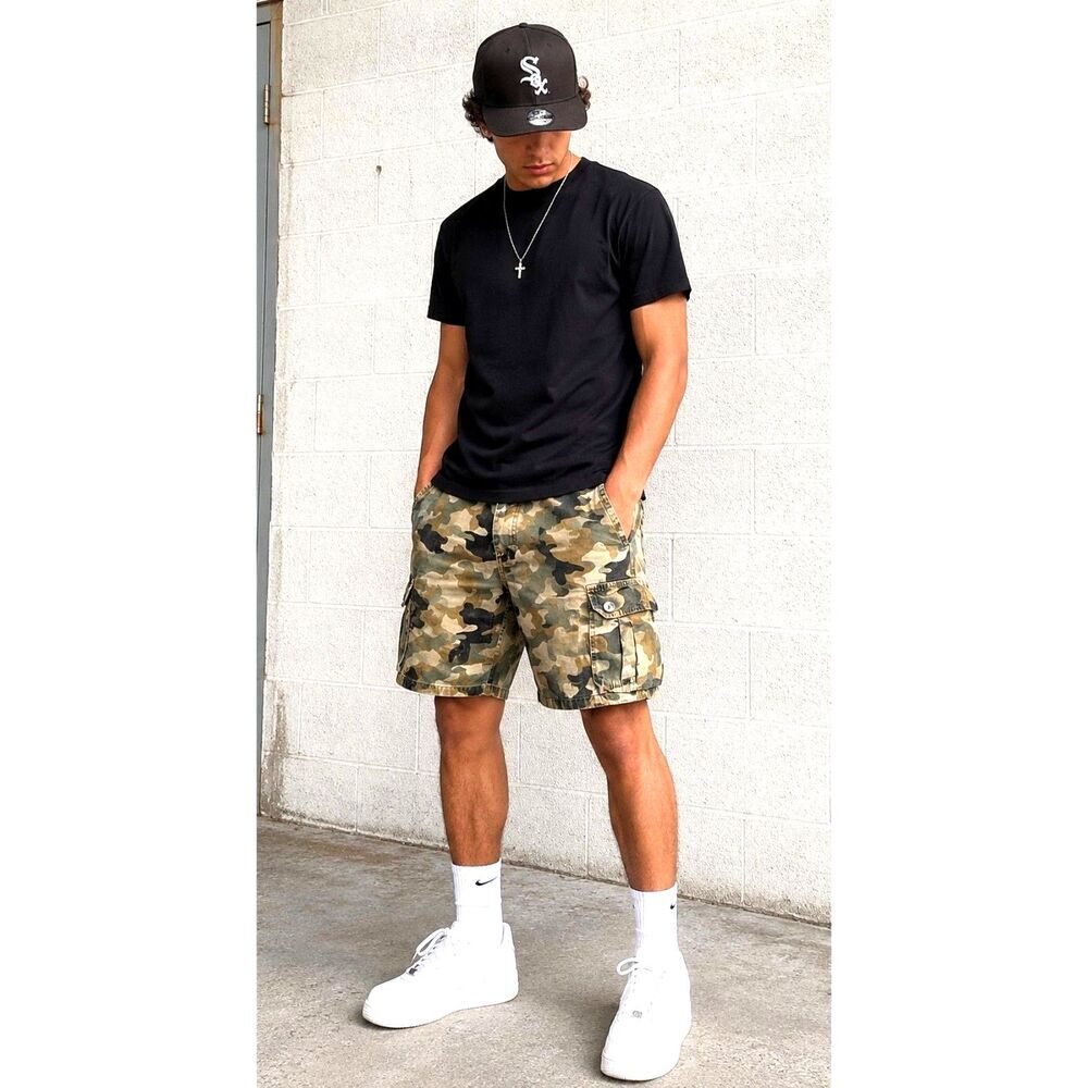 Southpole Camo Cargo Shorts Mens 36 Y2K Baggy Military Ripstop Streetwear